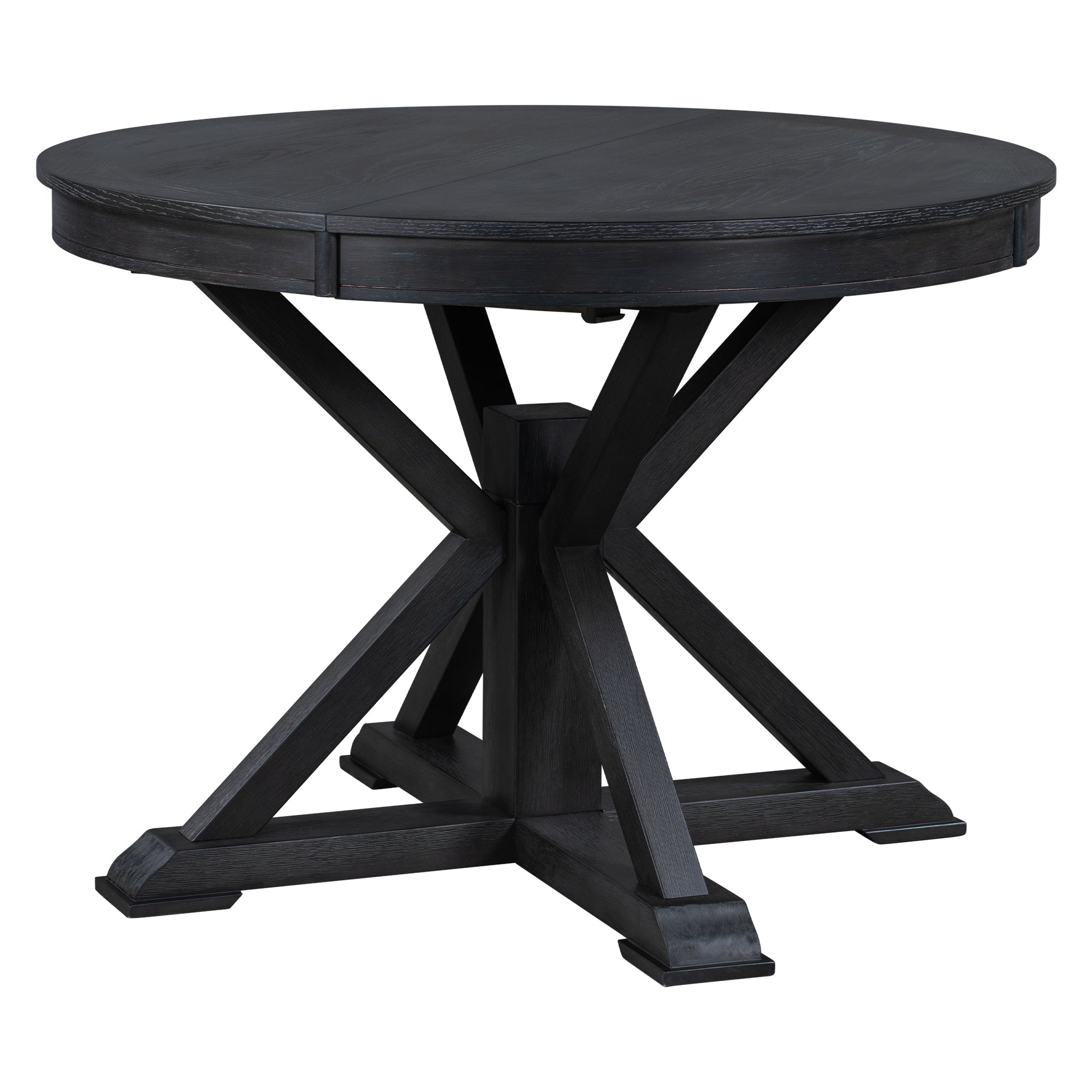 Retro Extendable Dining Table & 4 Chairs Set (Espresso)