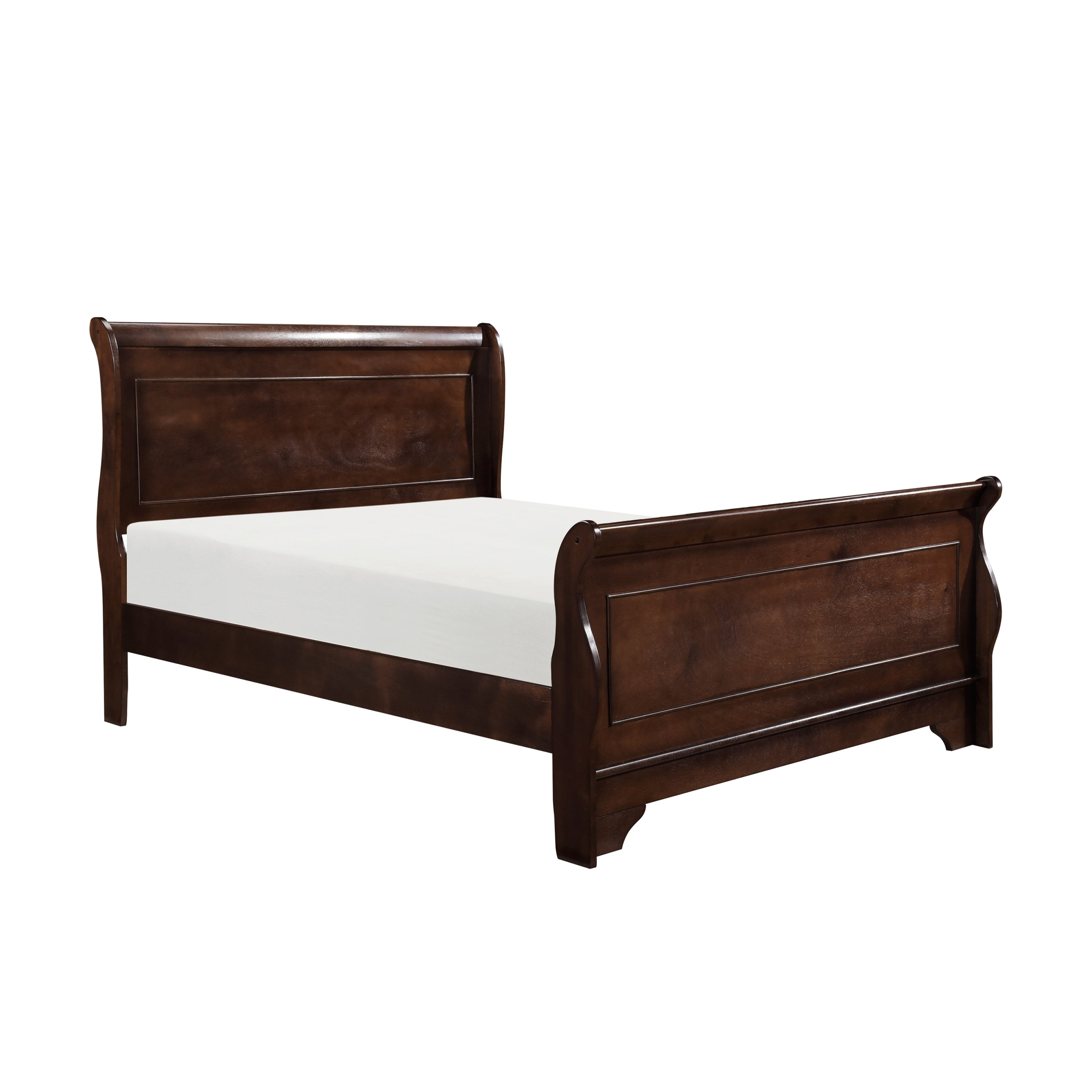 Traditional King Size Bed Dark Cherry Louis Philippe Wooden Furniture