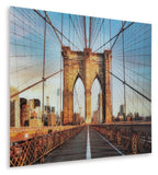 Framed bridge wall art print showing suspension bridge arches and cables