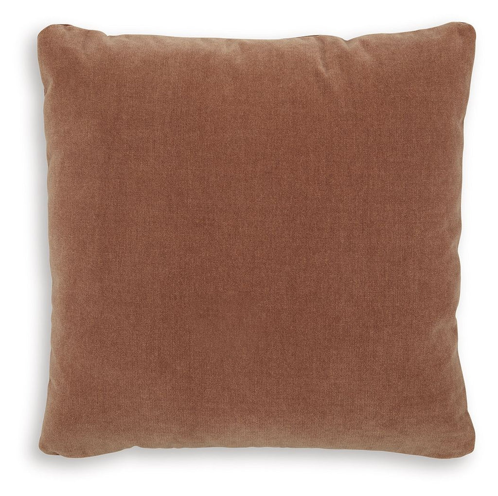 Jaxkins square pillow in medium brown textured fabric