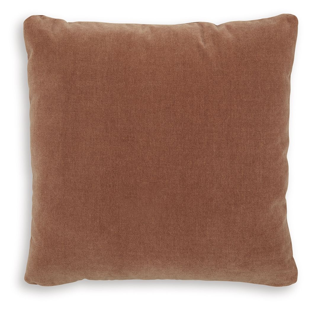 Jaxkins square pillow in medium brown textured fabric