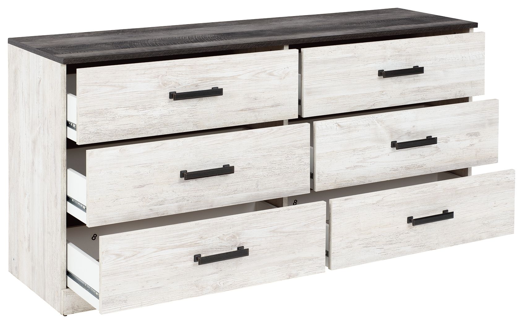 Shawburn Dresser - 6 Drawers (White/Black/Gray)