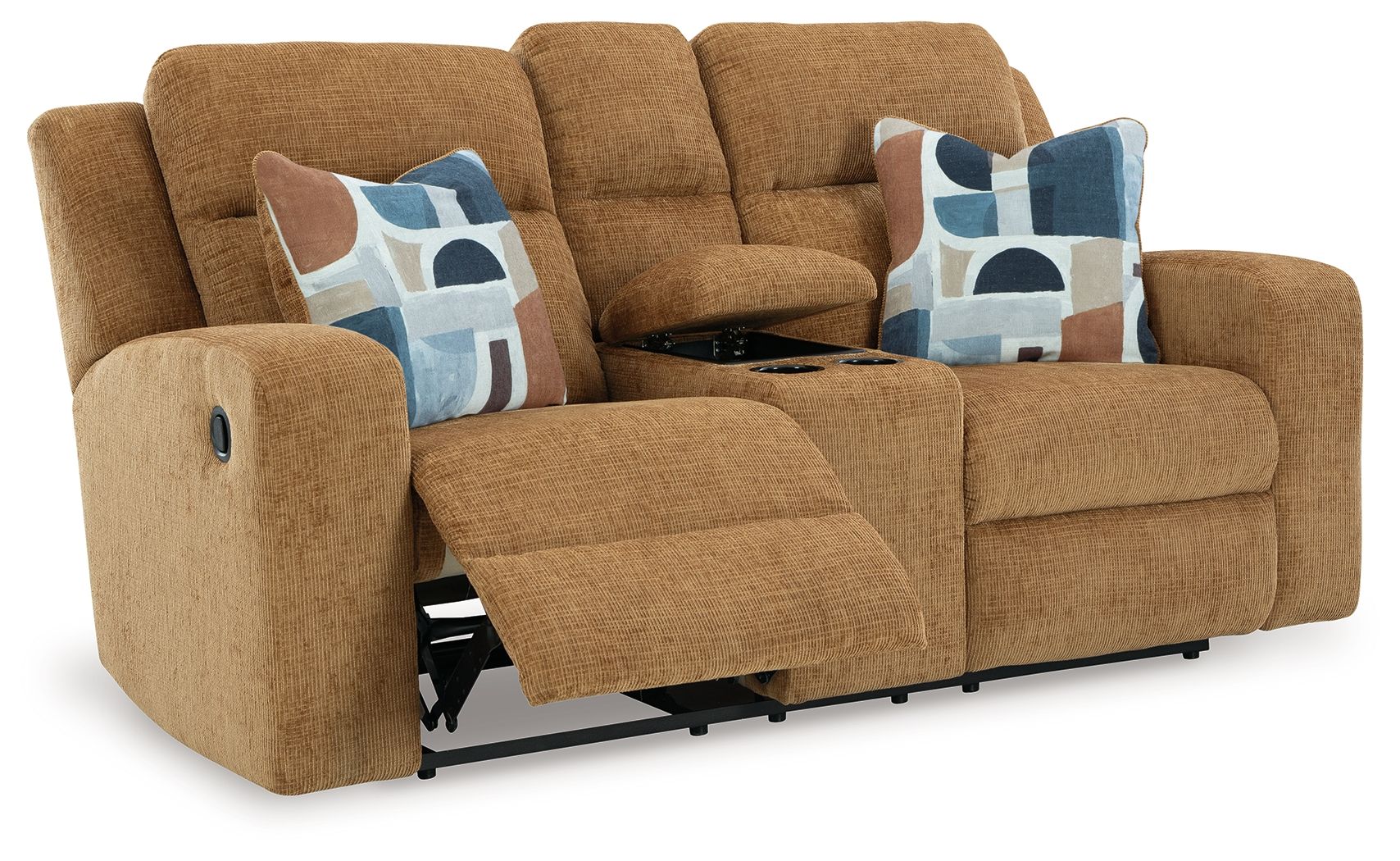 Kanlow - Dbl Reclining Loveseat With Console - Honey