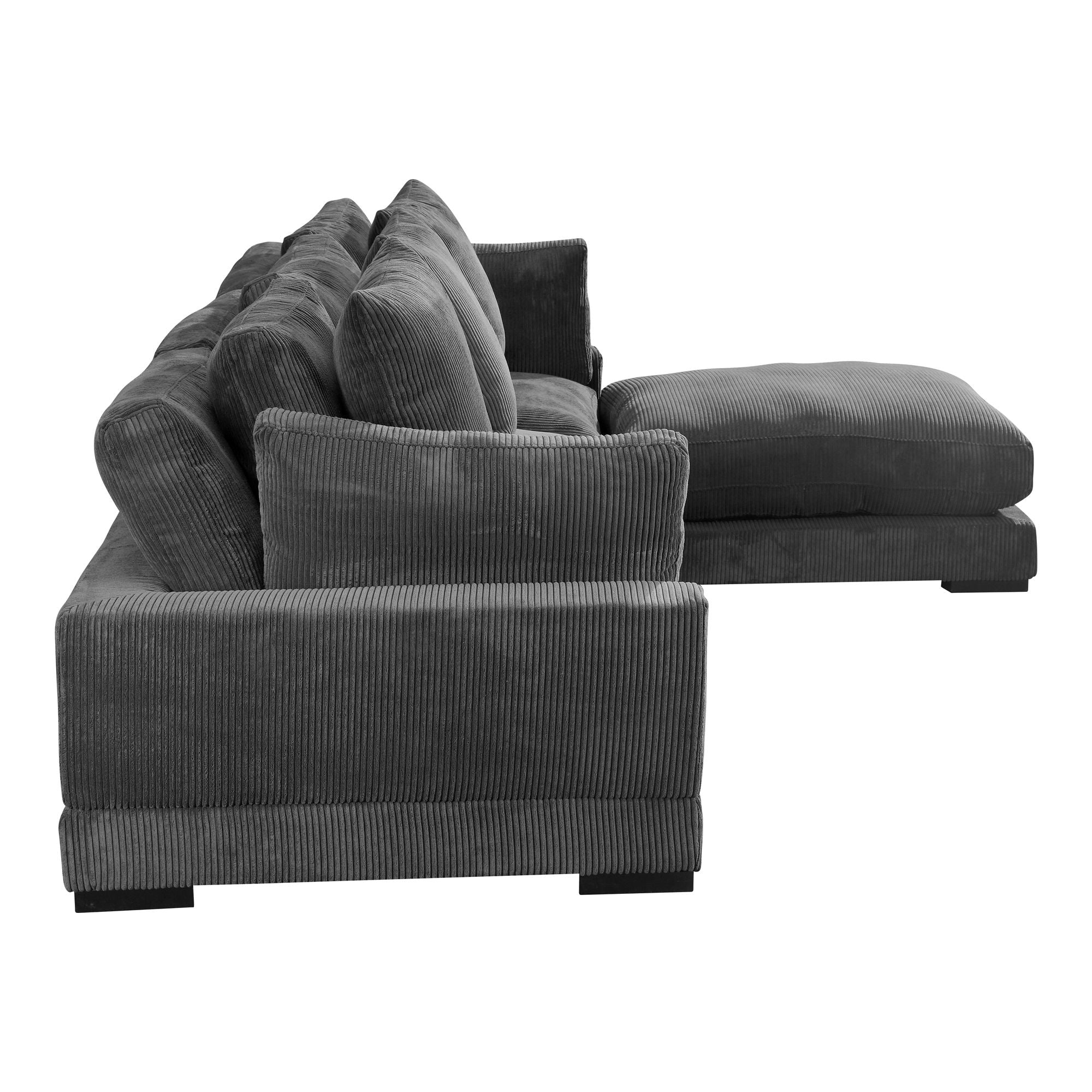 Tumble Gray Modular Sectional - Cozy Corduroy