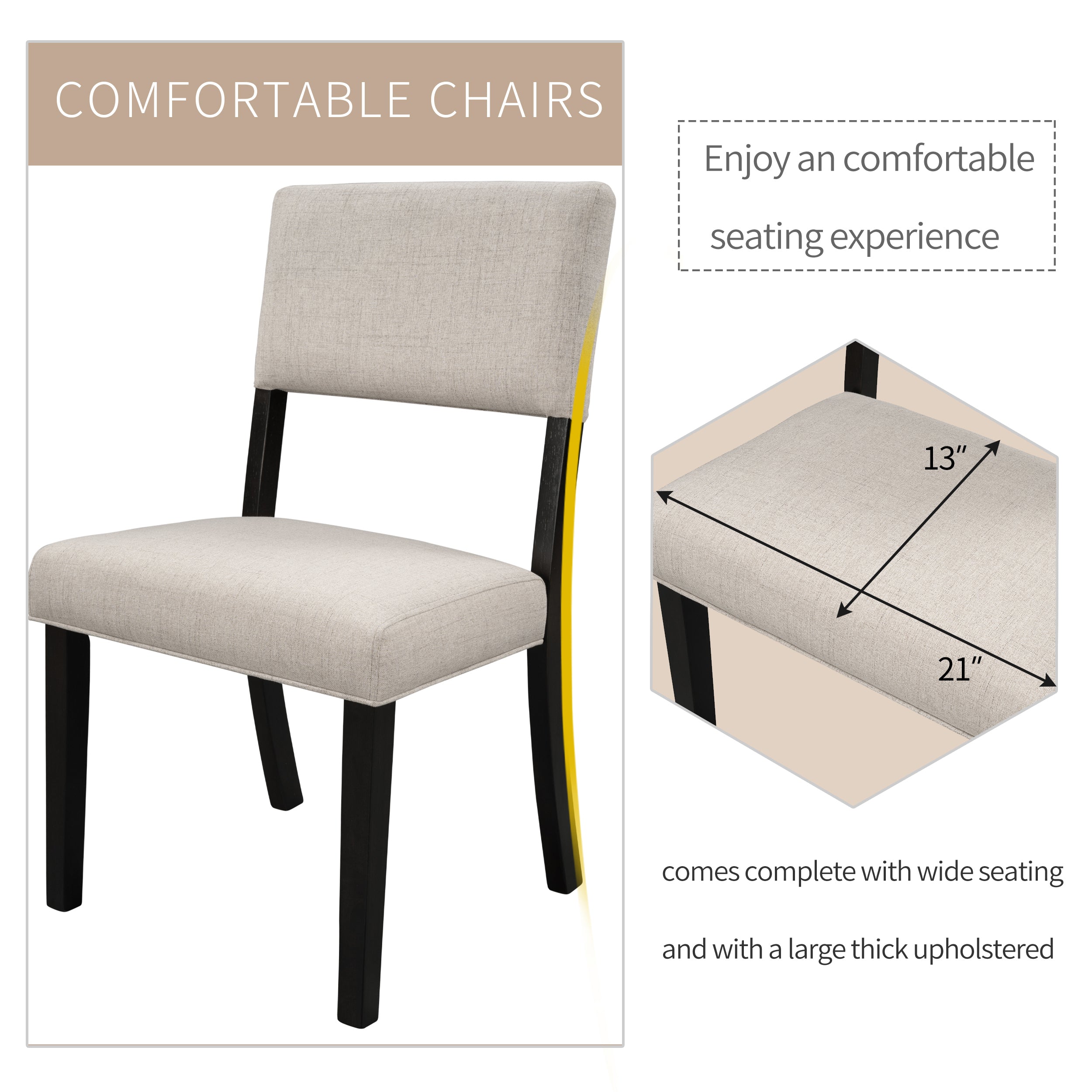 5-Pc Dining Set w/ Round Table & Chairs (Espresso)