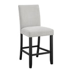 Transitional Fabric Upholstered Counter-Height Dining Chair 2pc Set Black Grey