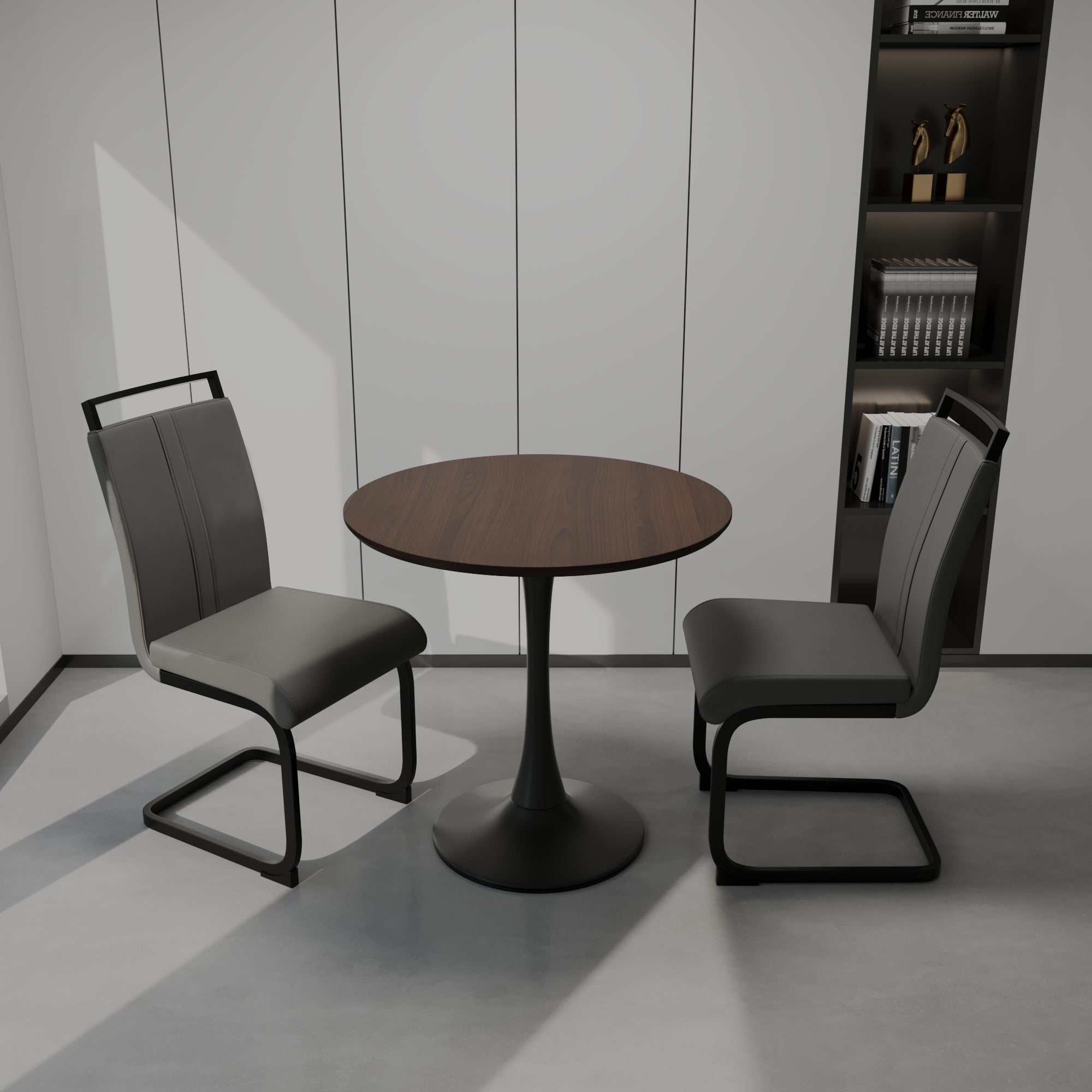 Tulip Dining Table Set, 31.5" Round, Gray