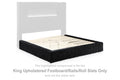 Tayleena - King Upholstered Footboard / Rails / Roll Slats - Black