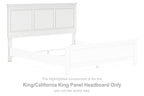 White king/cal king panel headboard shown at an angle, with three inset panels