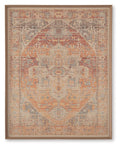 Framed wall art with ornate geometric medallion pattern in red, orange, and blue