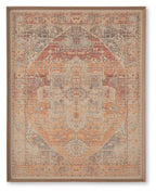 Framed wall art with ornate geometric medallion pattern in red, orange, and blue