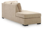 Beige corner chaise section with back cushion and left-facing chaise arm