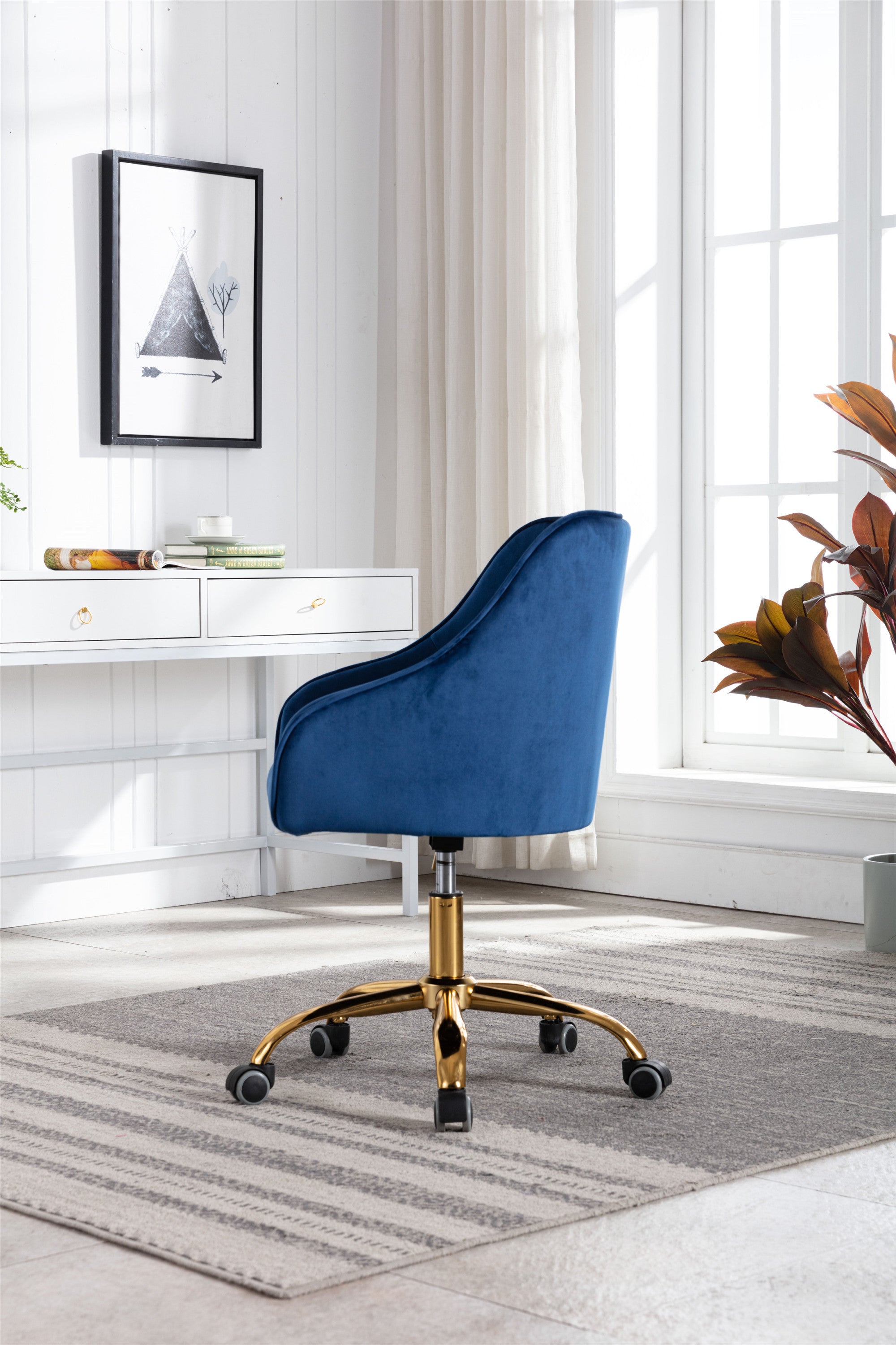 Velvet Swivel Home Office Desk Chair