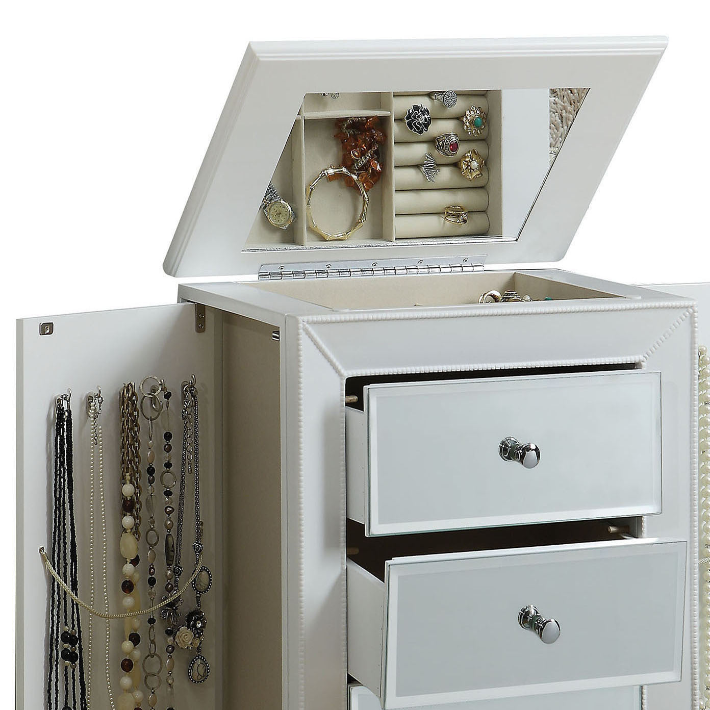 White 6-Drawer Jewelry Chest | Armoire