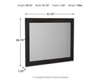Rectangular bedroom mirror, 41.75 in x 30.75 in, charcoal frame