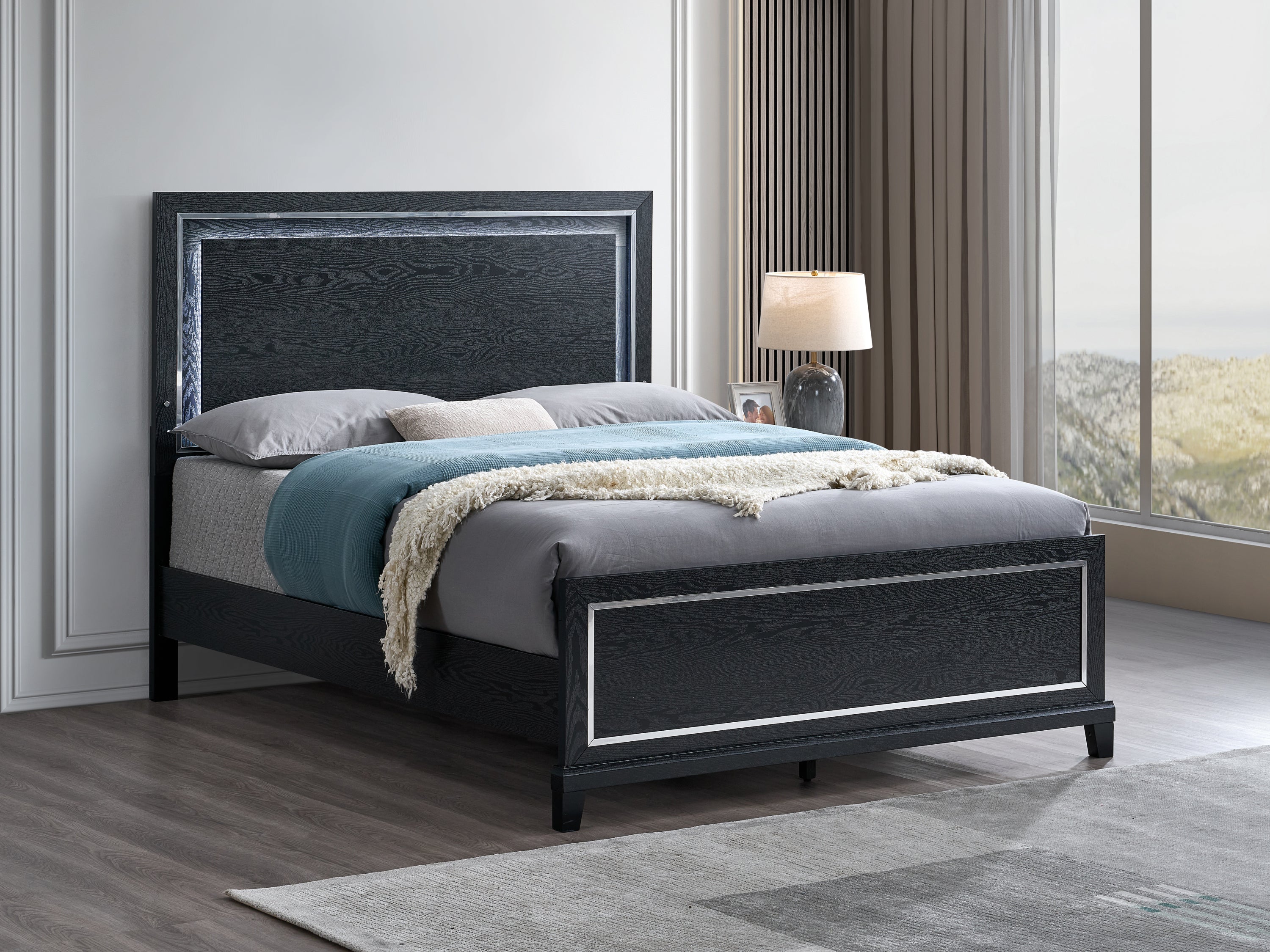 Livingston Queen Panel Bed Black - Stylish & Durable Furniture