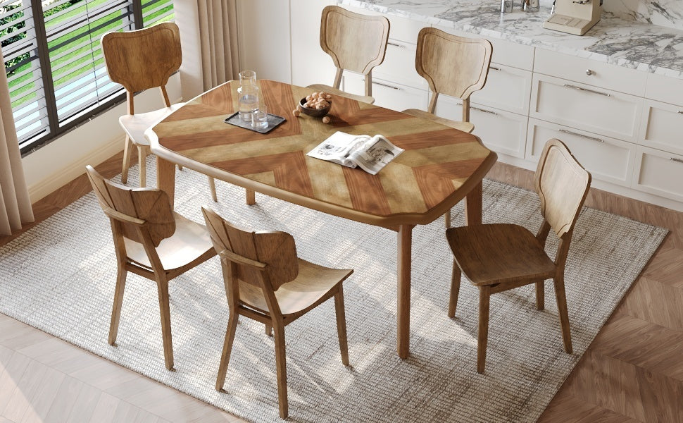 Vintage 7-Pc Dining Set, Brown