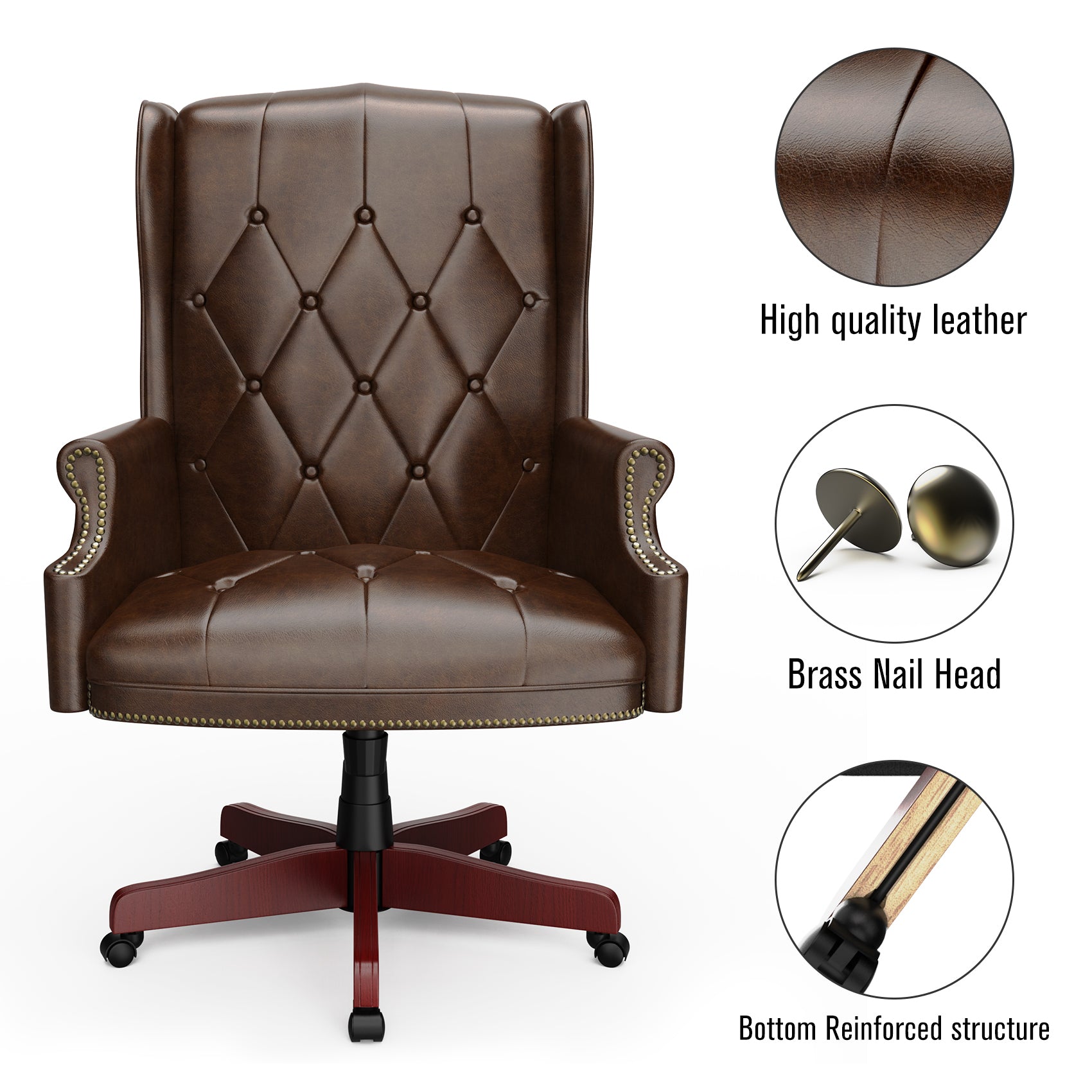 Ergonomic Executive Office Brown Chair - Luxurious Design