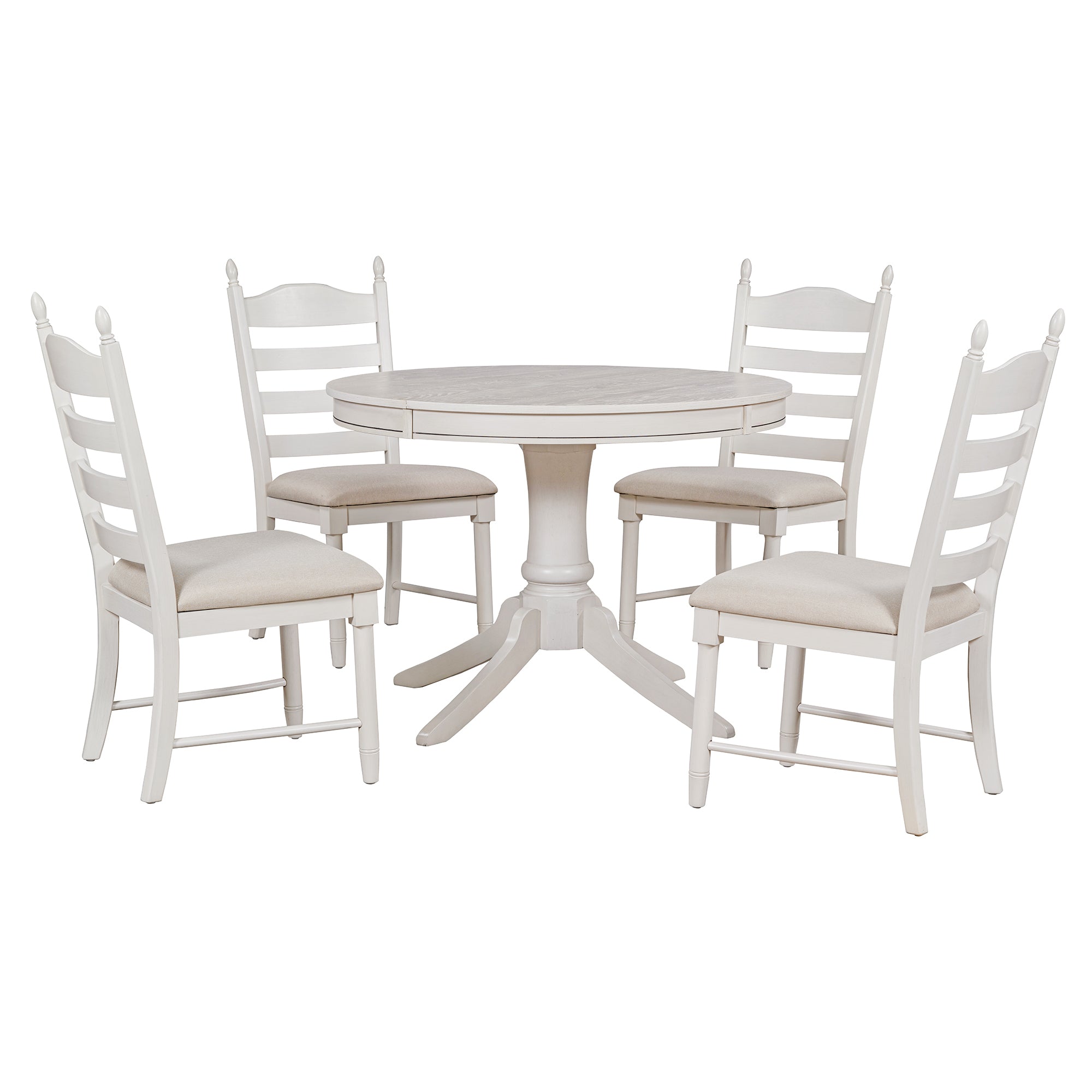 5-Pc Retro Extendable Dining Set, Antique White
