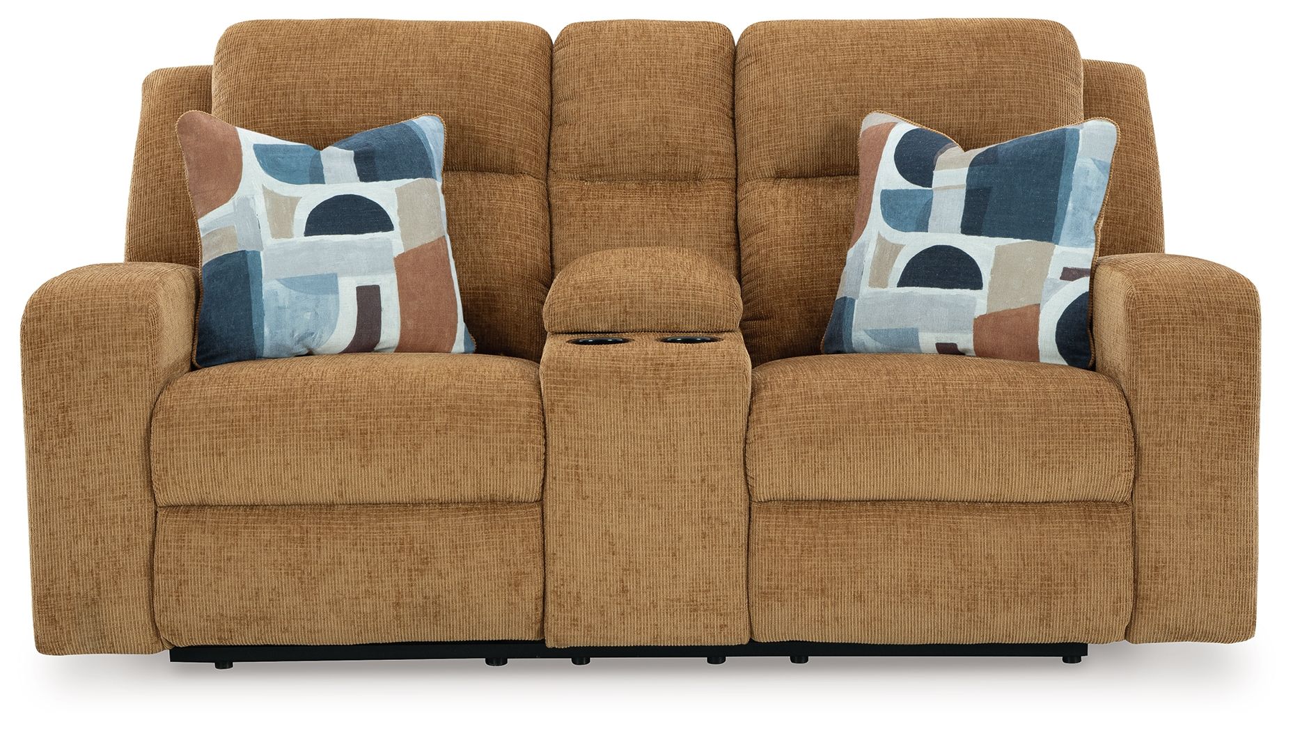 Kanlow - Dbl Reclining Loveseat With Console - Honey