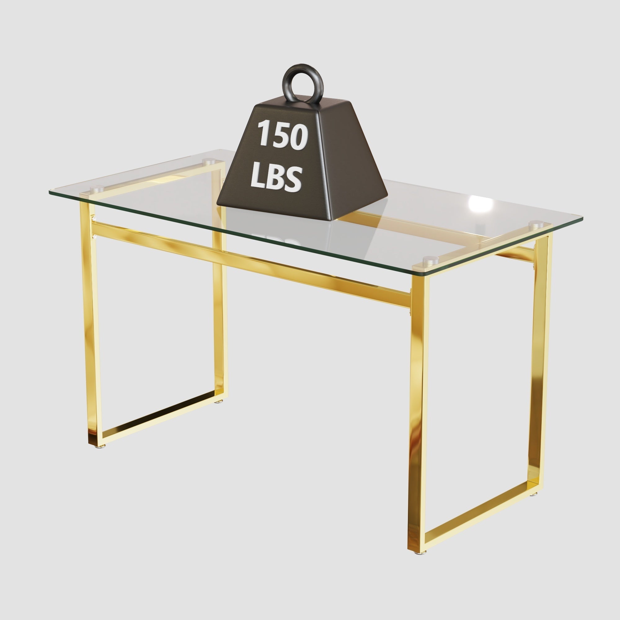 51" Glass Dining Table Set for 4 - Gold Legs