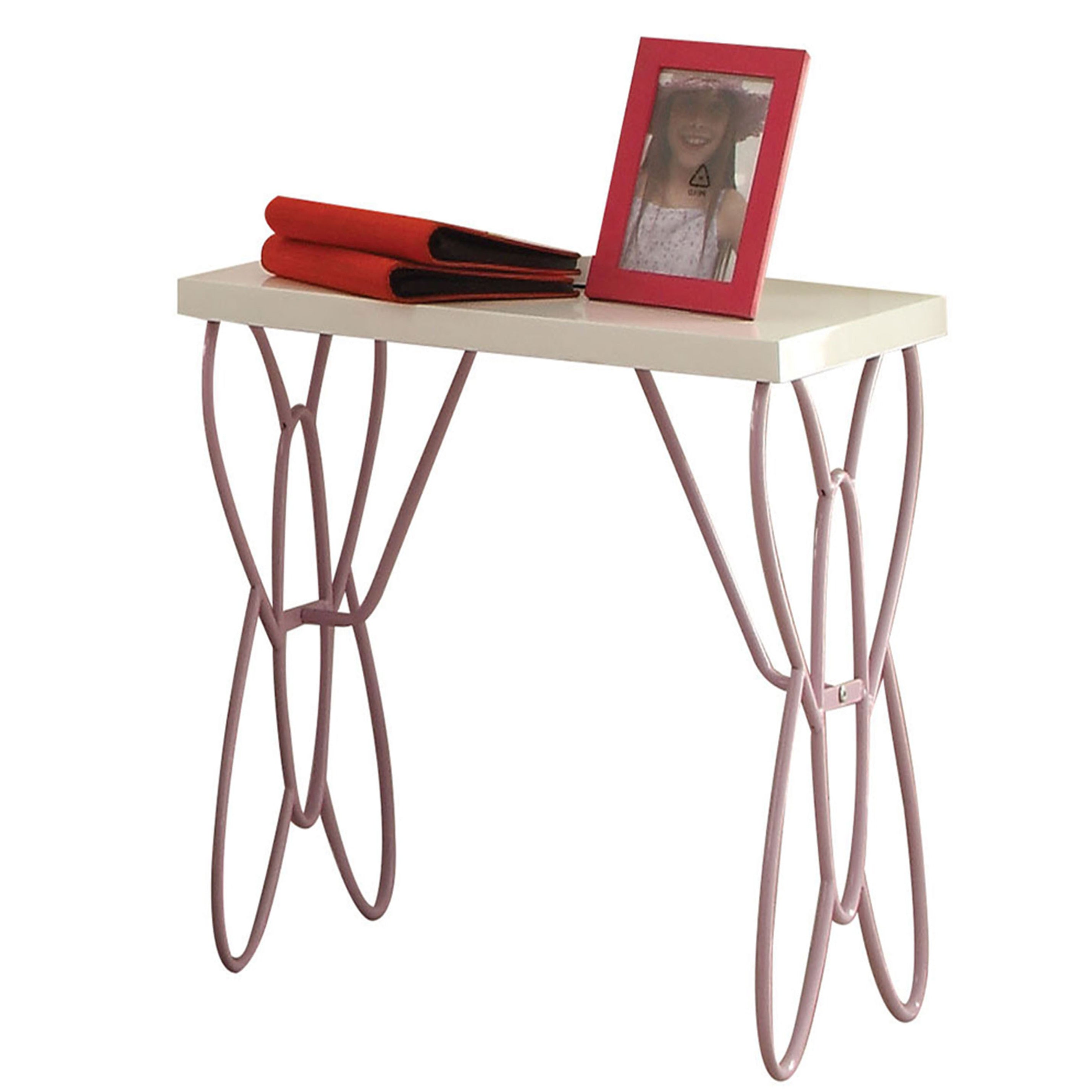 Elegant White & Light Purple Nightstand - Stylish Bedside Table