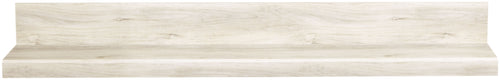 Whitewash wood bridge shelf with clean-lined open center