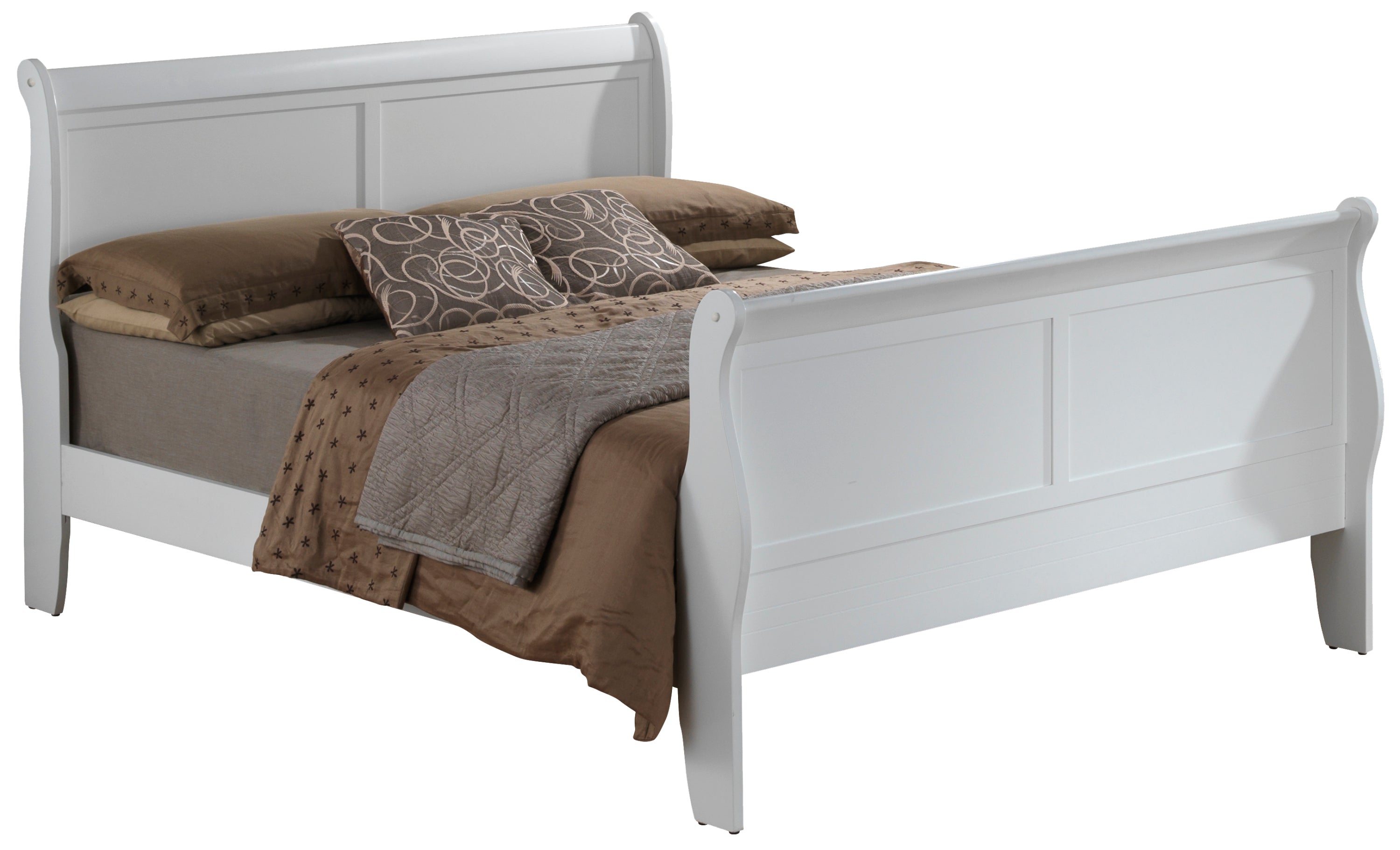 Elegant White King-Size Traditional Bed | Classic Style & Luxury