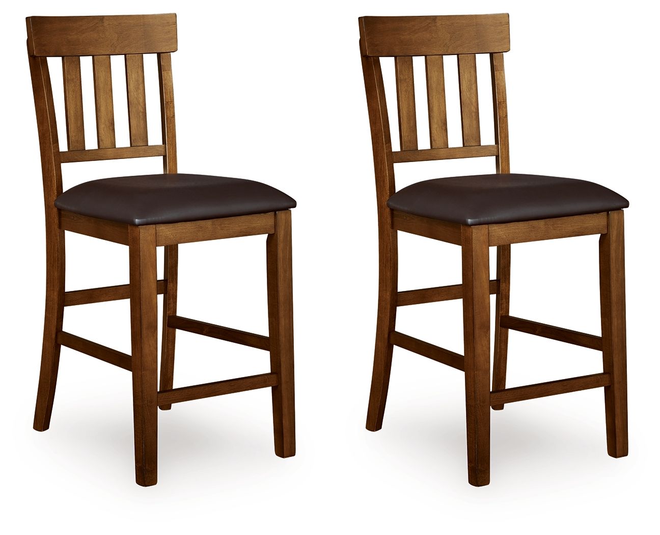 Ralene Medium Brown Upholstered Barstool (Set of 2) - Padded Faux Leather