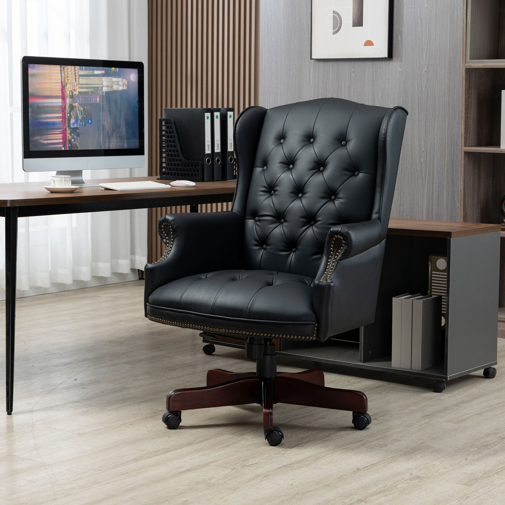 High Back Reclining Executive Office Chair - PU Leather