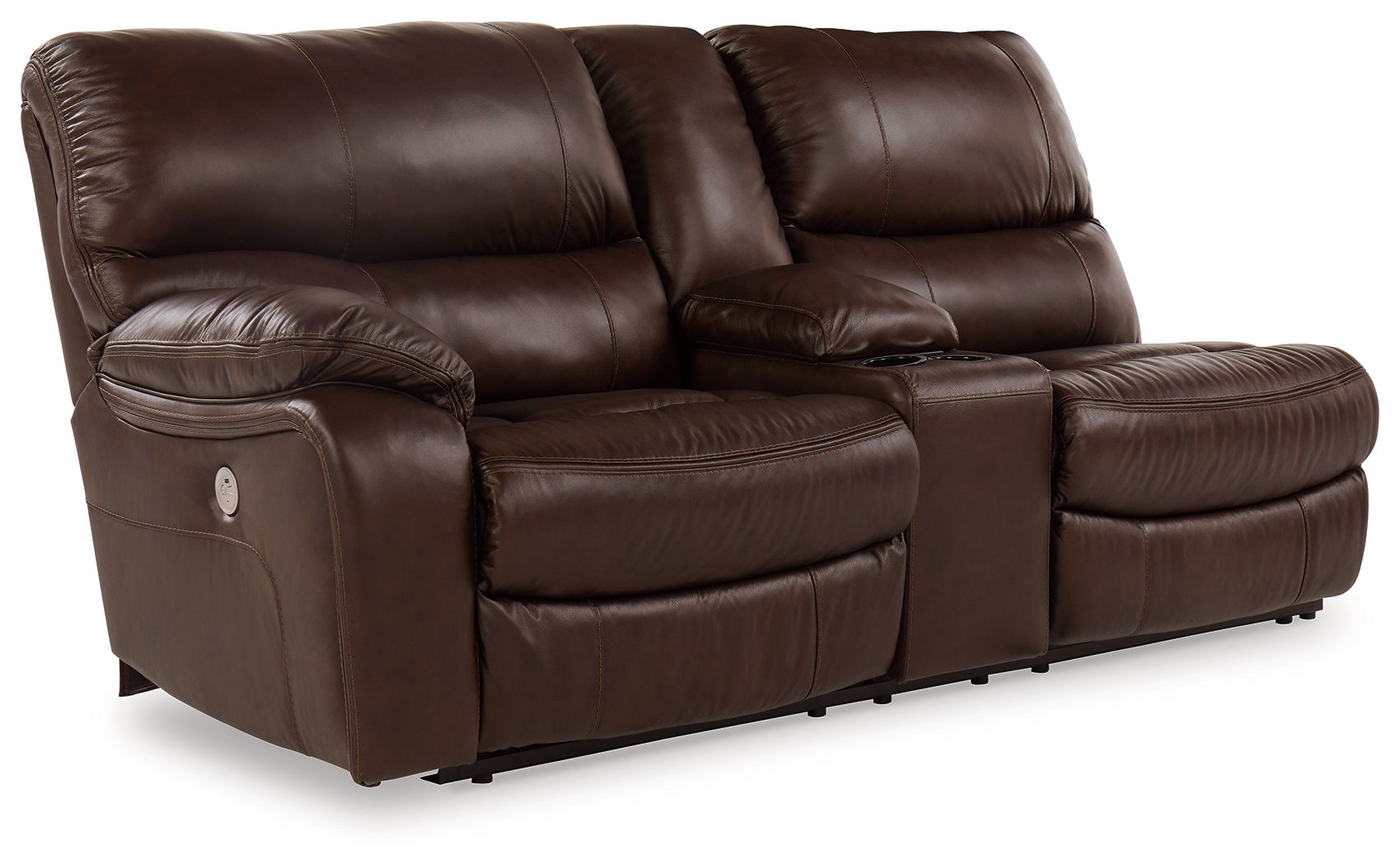 Family Circle - Dark Brown - Laf Dbl Power Reclining Loveseat with Console