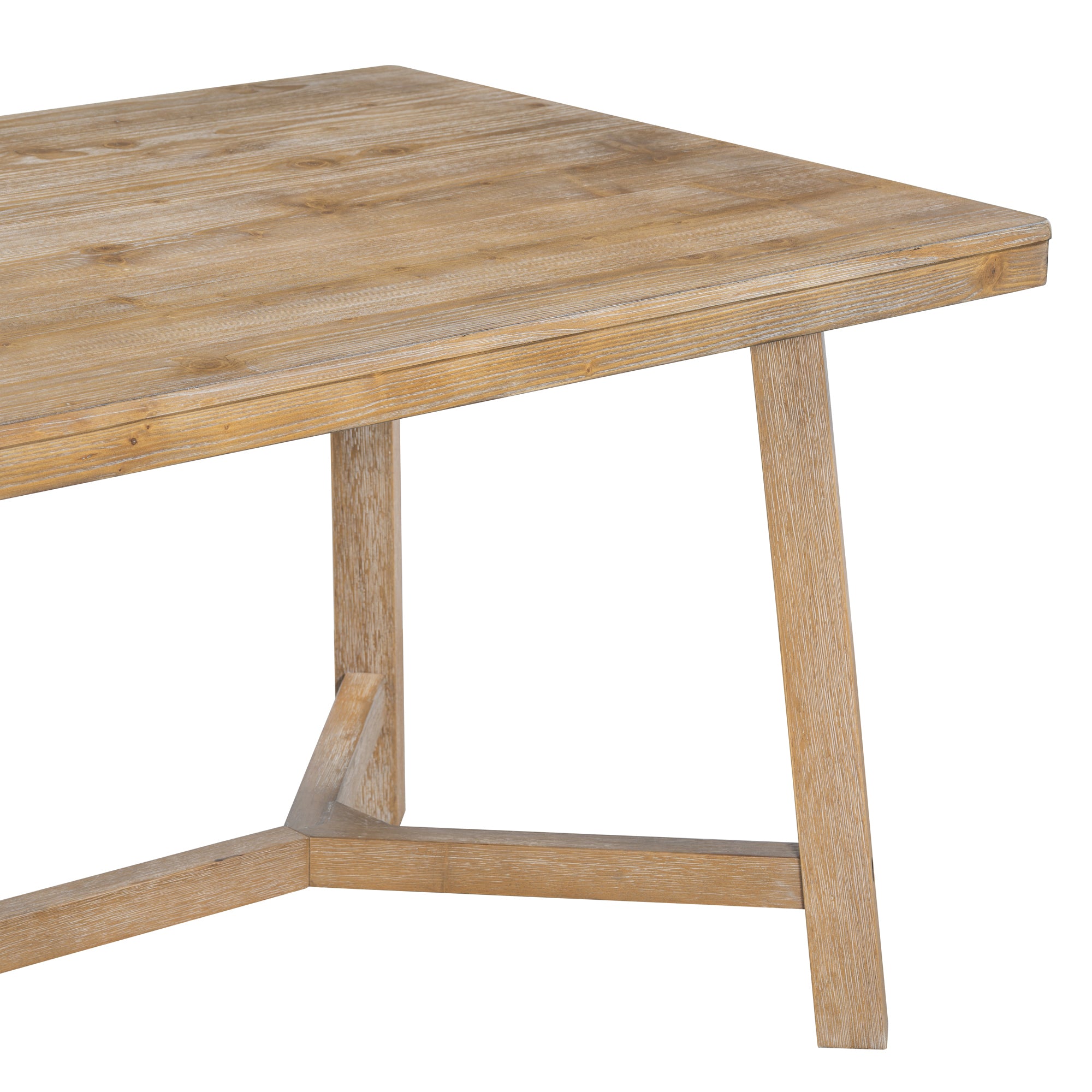 6-Piece Farmhouse Dining Set (Natural Wood)