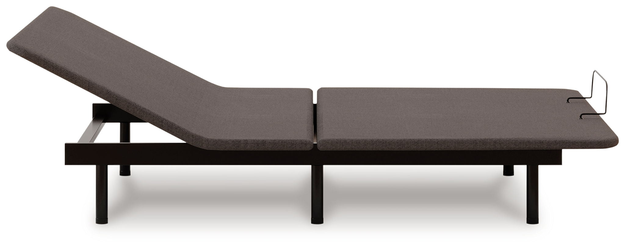 Adjustable base bed frame, dark gray mattress platforms and legs