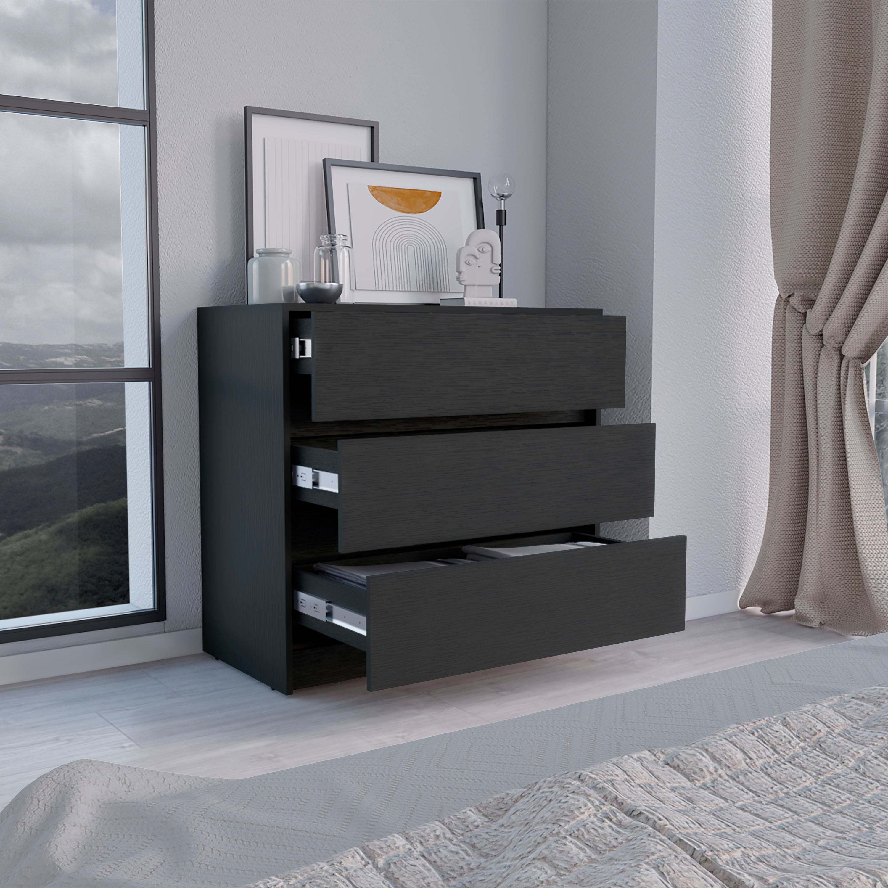 Black Dresser with 3 Drawers - 31"H