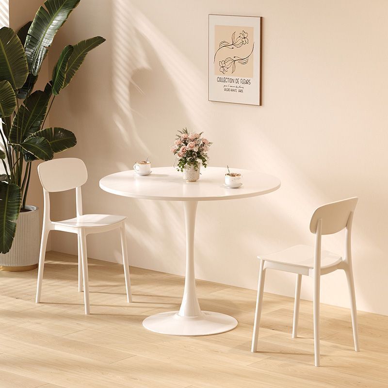 Modern Round Dining Table - 24 Inch White