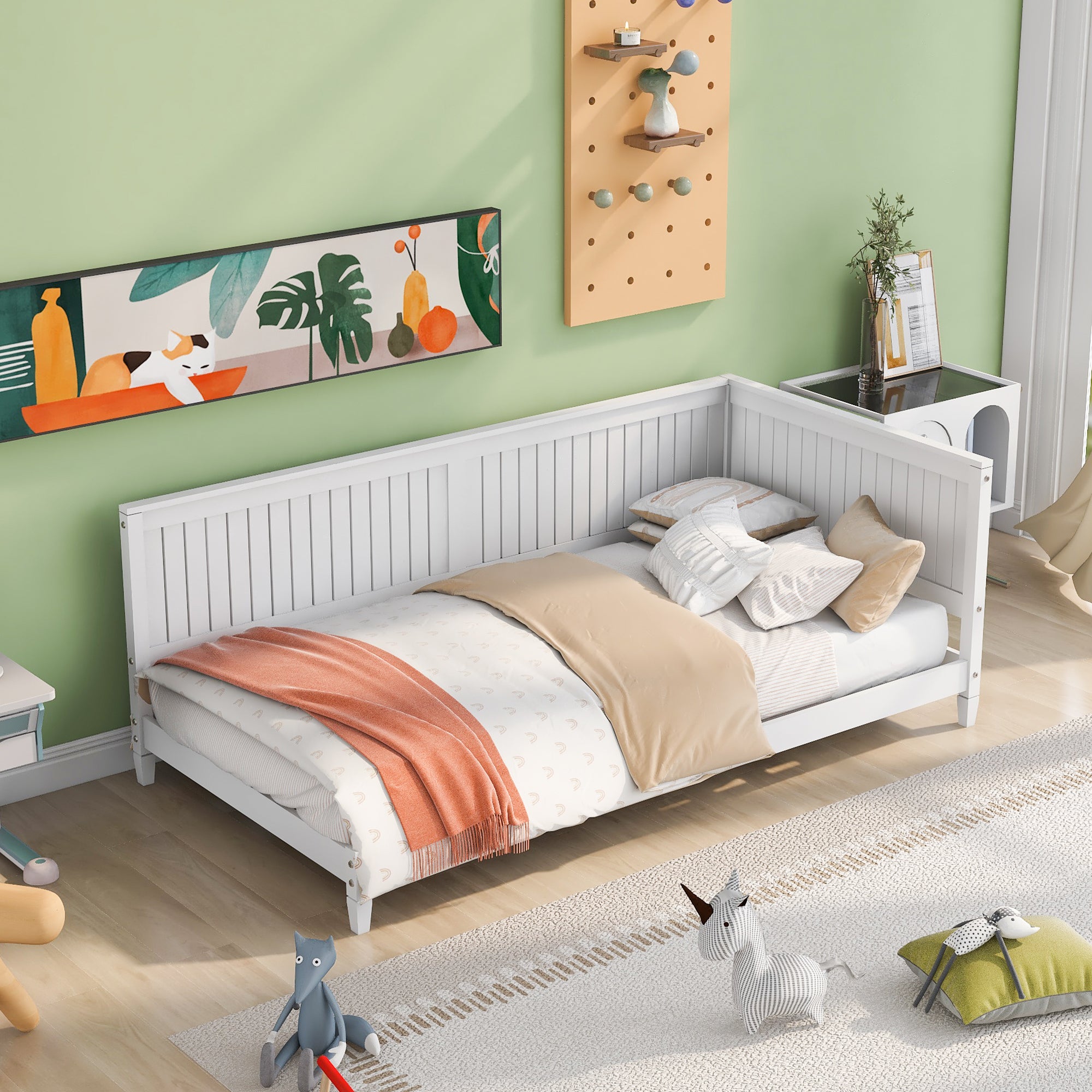 Twin White Wood Daybed & Sofa Bed Frame
