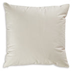 Square off-white pillow with subtle stitched panel seams.