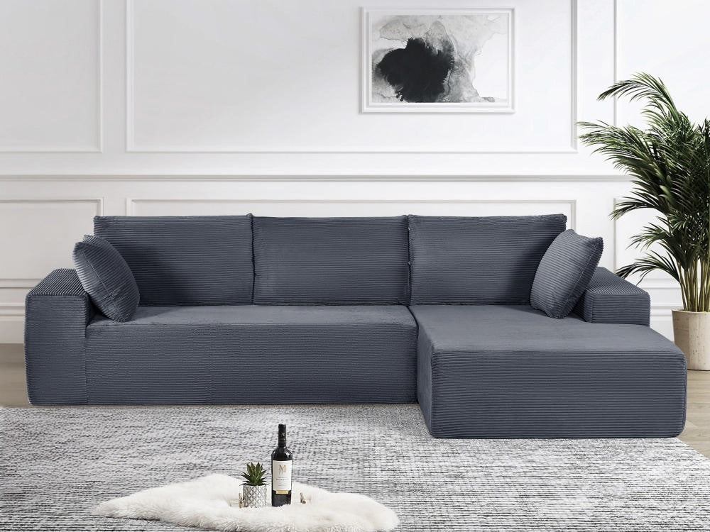 CozyForm Convertible Corduroy Sleeper Sofa Dark Gray