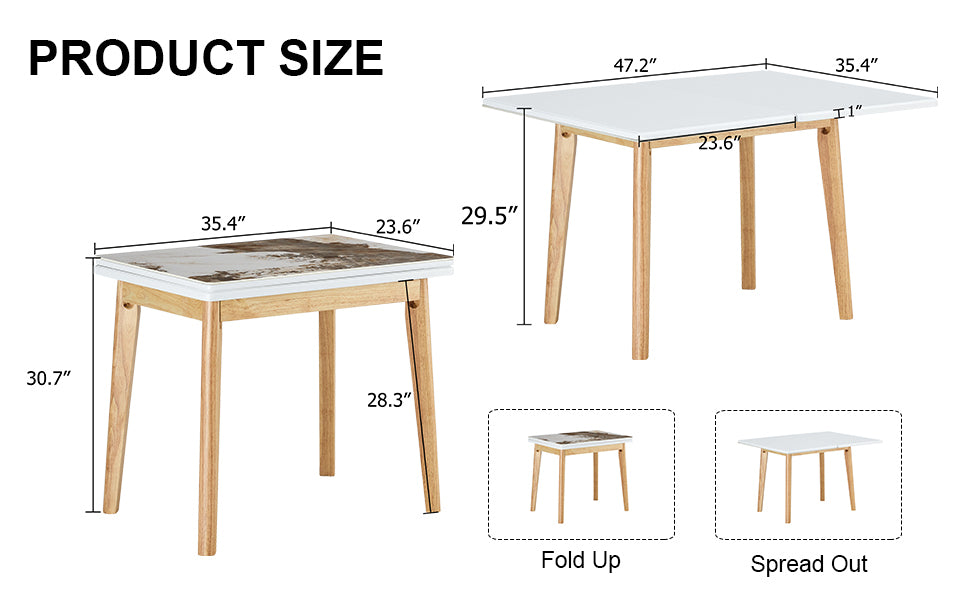 Foldable Sintered Stone Tabletop Computer Desk