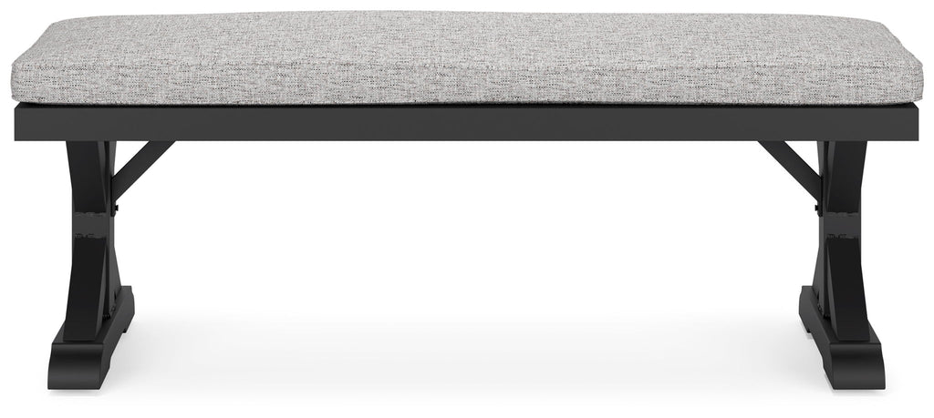 Beachcroft - Bench With Cushion - Black / Light Gray
