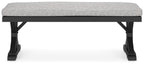 Beachcroft - Bench With Cushion - Black / Light Gray