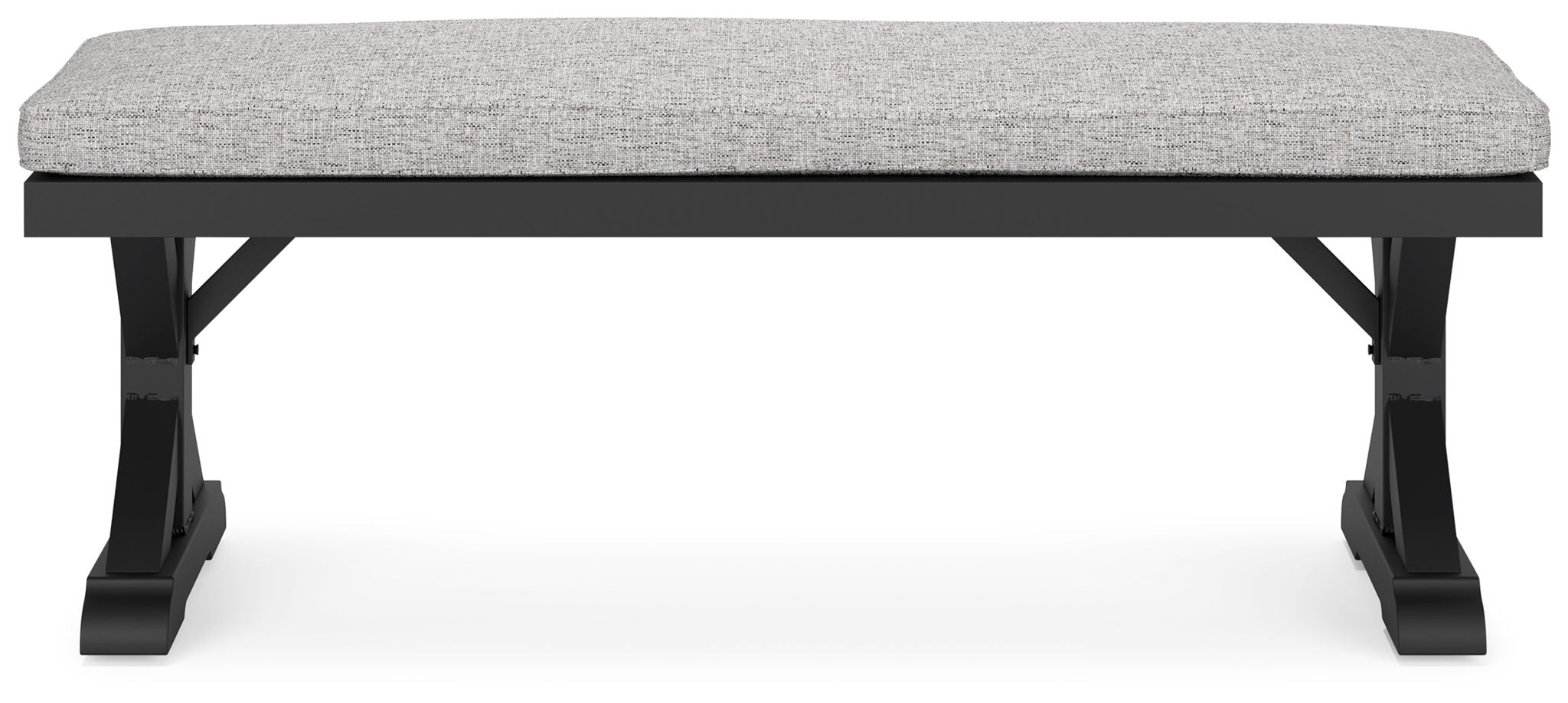 Beachcroft - Bench With Cushion - Black / Light Gray