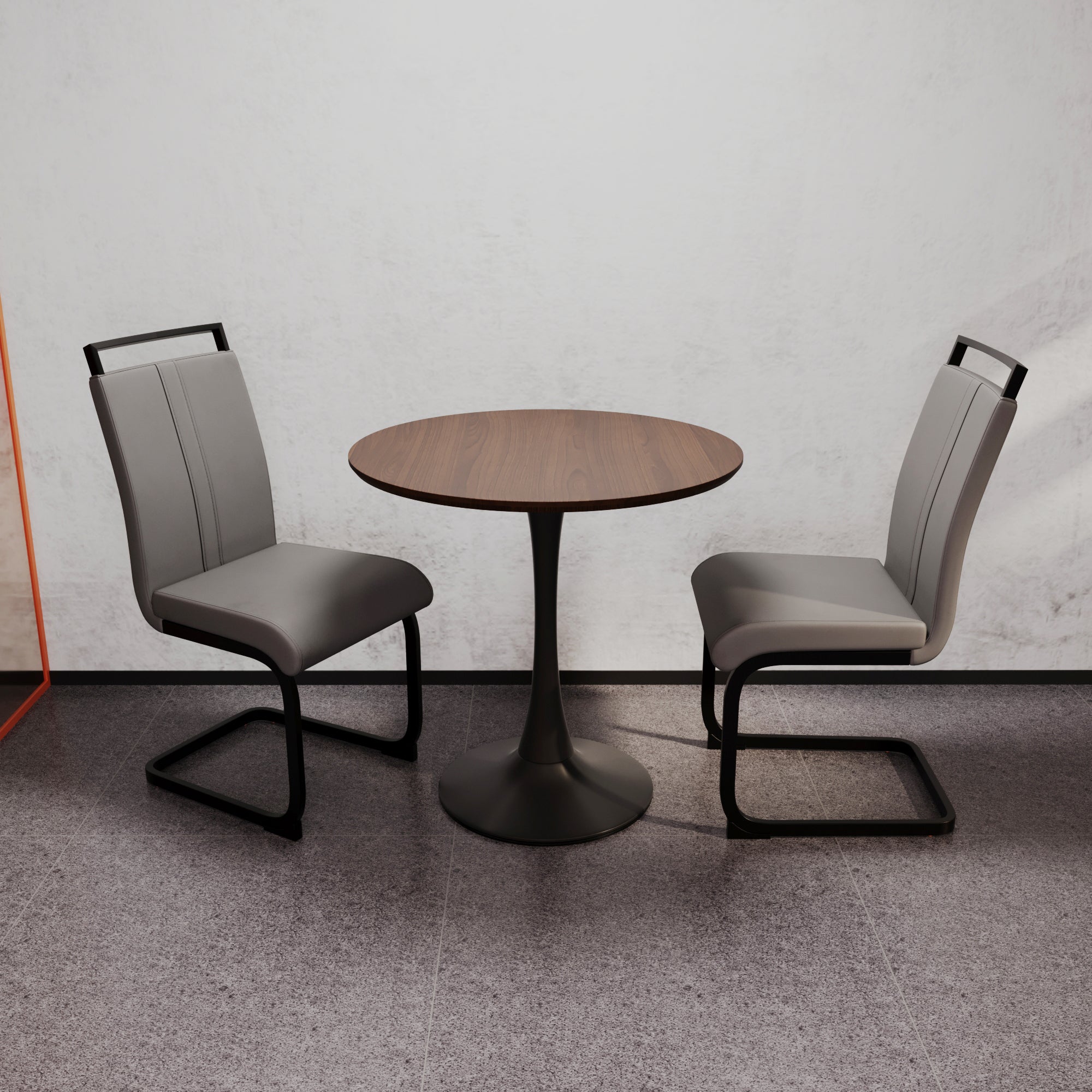 Tulip Dining Table Set, 31.5" Round, Gray