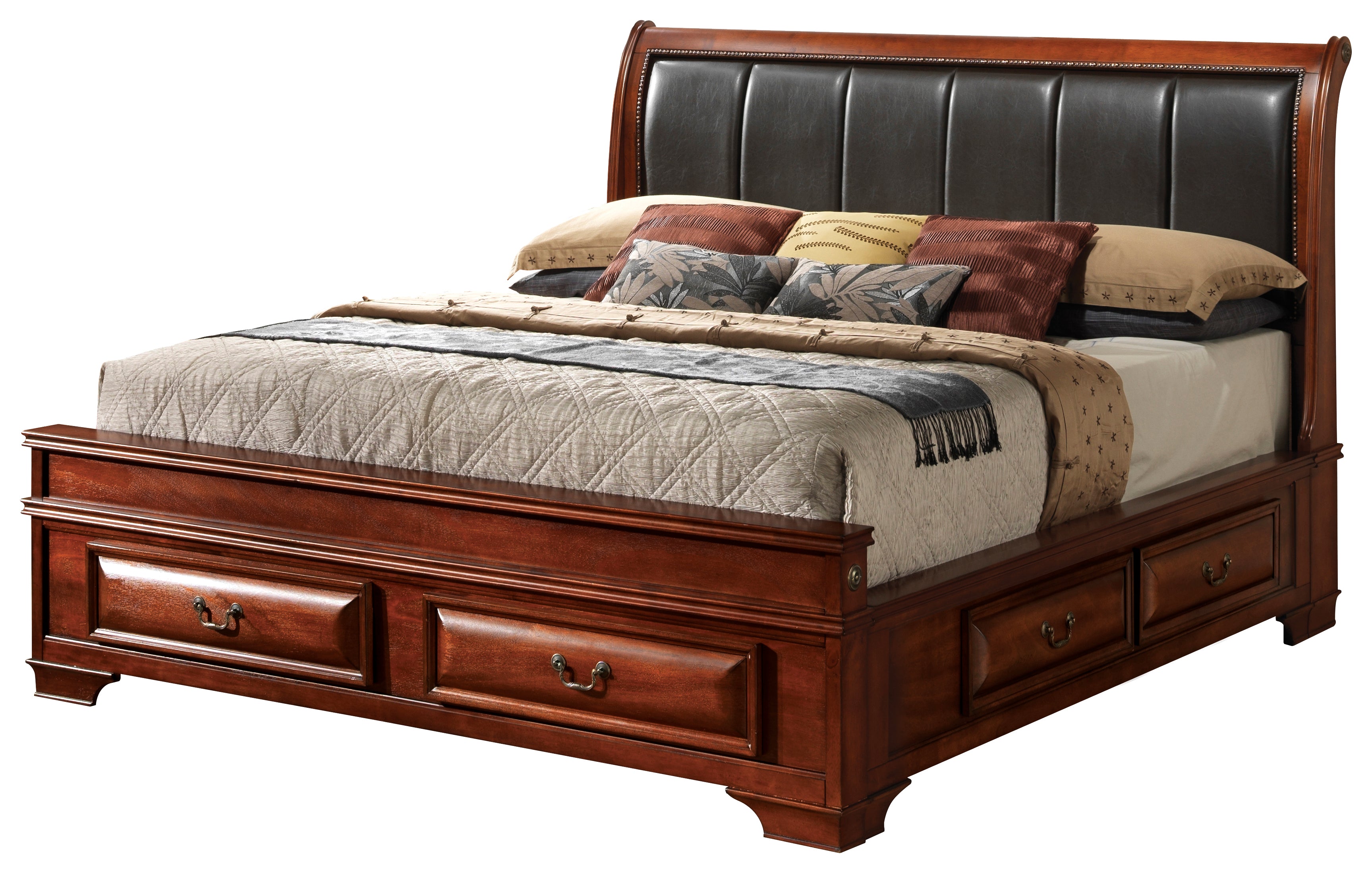 LaVita G8850C-FB3 Oak Full Size Storage Bed