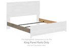 Gray king panel rails, two bed-side panels with attached slat supports.