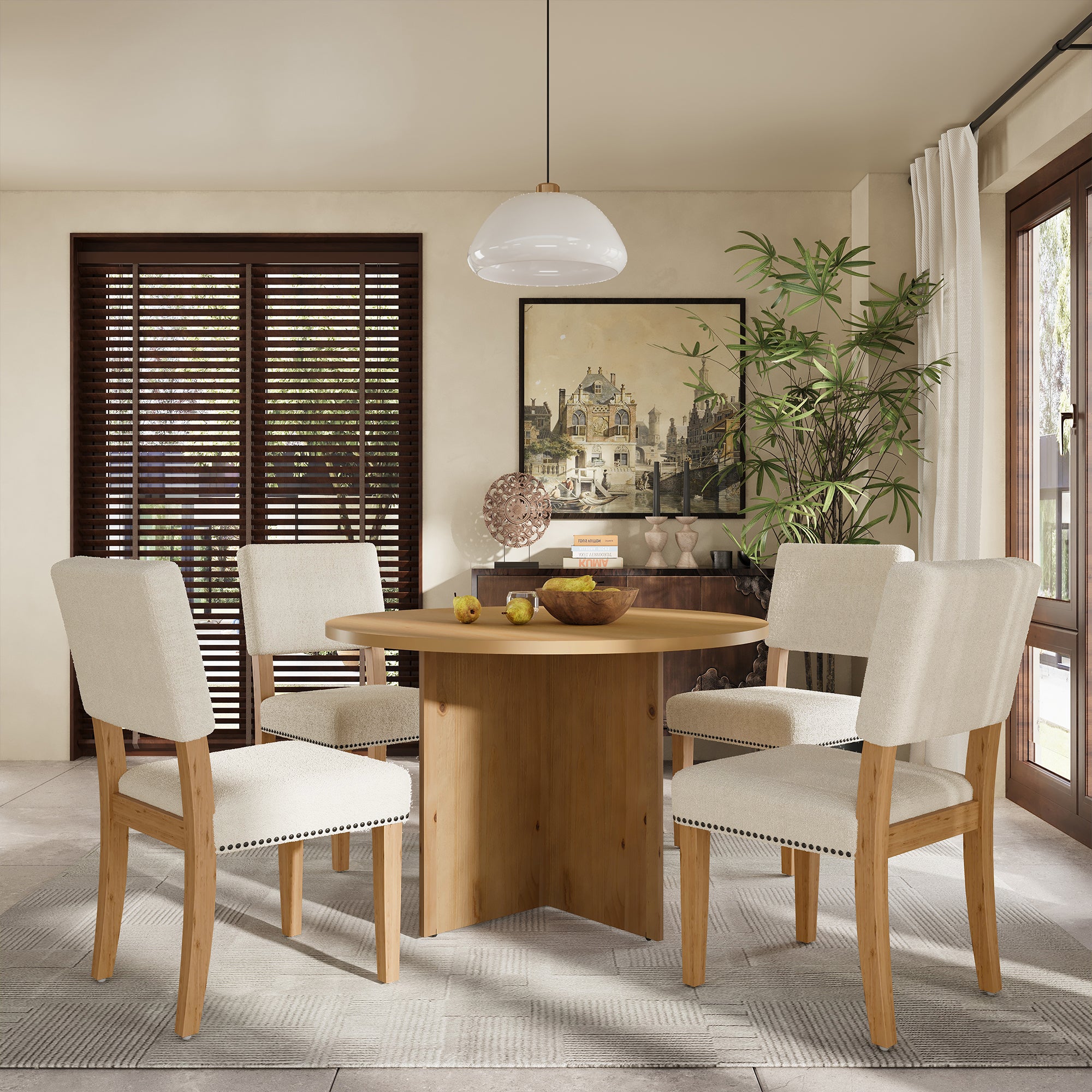 5-Piece Round Dining Table Set