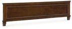 Brown king/Cal king panel footboard with flat top rail and turned legs