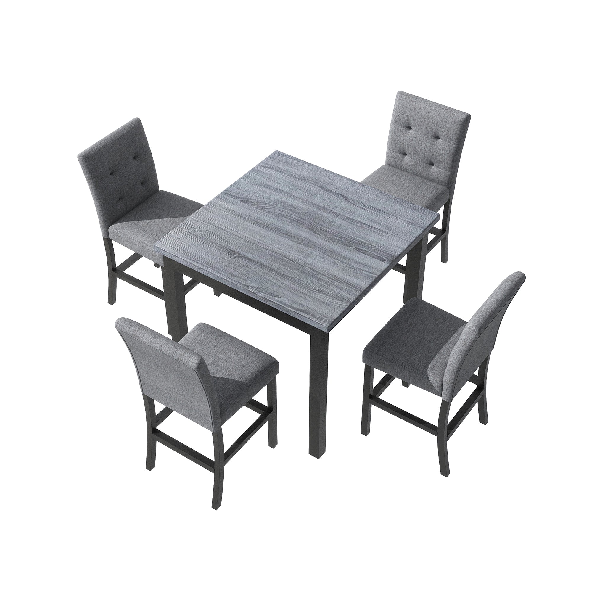 5-Piece Counter Height Dining Set, Black