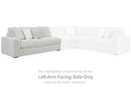 Light gray sectional sofa corner with ribbed fabric and short left arm