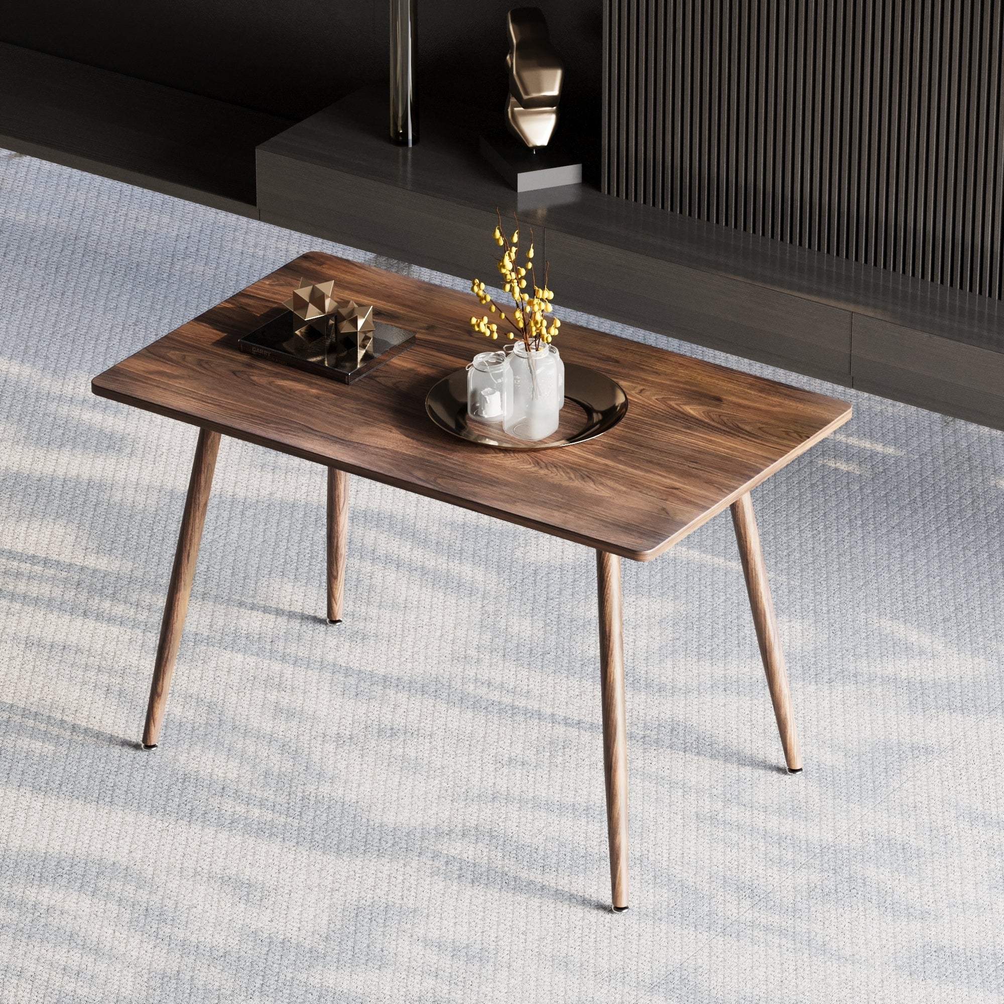 Modern Dining Table & 4 Chairs Set - 47"